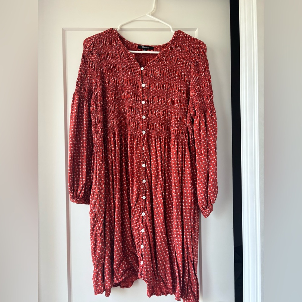 Madewell Red Floral Mini dress